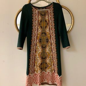 forest green Anthropologie dress
